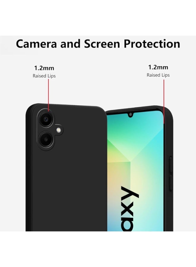 Premium Liquid Silicone Back Cover Case for Samsung Galaxy A06 | Soft Micro-Fibre Lining Inside | Camera Protection Bump | Shockproof Back Cover Case| Black - Image 3